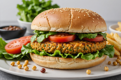 descubre cómo preparar una hamburguesa vegetariana de garbanzo, deliciosa y saludable. ideal para quienes buscan una opción nutritiva, fácil y llena de sabor para sus comidas.