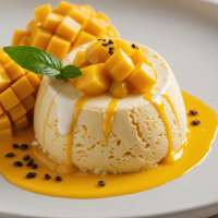 descubre el delicioso sabor del helado cremoso de mango y maracuyá, una combinación refrescante y tropical que te encantará. ideal para el verano o cualquier momento dulce.