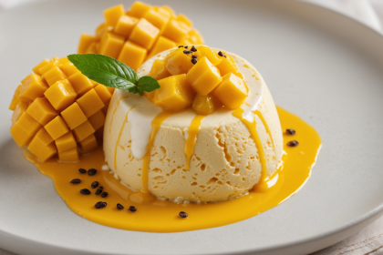 descubre el delicioso sabor del helado cremoso de mango y maracuyá, una combinación refrescante y tropical que te encantará. ideal para el verano o cualquier momento dulce.