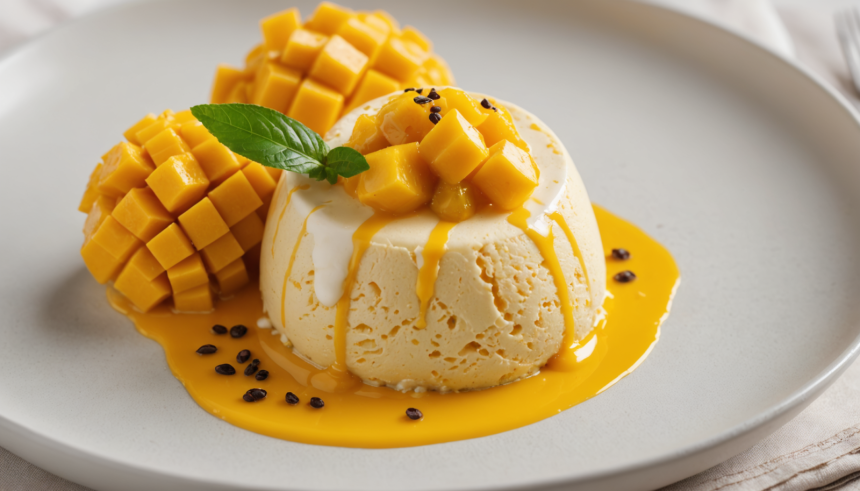 descubre el delicioso sabor del helado cremoso de mango y maracuyá, una combinación refrescante y tropical que te encantará. ideal para el verano o cualquier momento dulce.