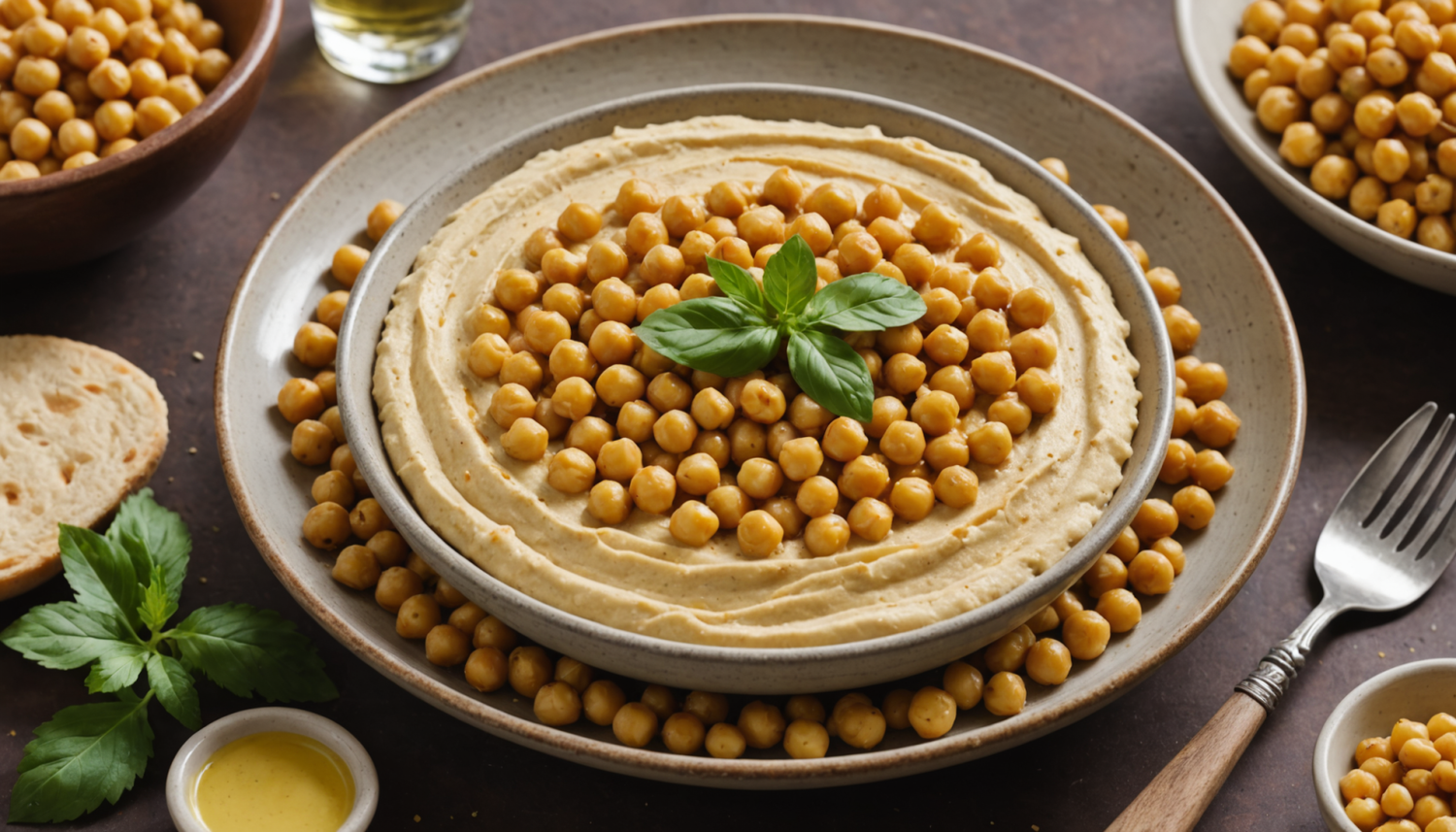 discover how to prepare a delicious homemade chickpea hummus, creamy and healthy, perfect to accompany your appetizers or as a nutritious dip. easy, quick and full of Mediterranean flavor!