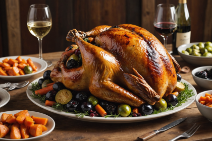 descubre cómo preparar un delicioso pavo al horno con ciruelas y un toque de vino blanco. una receta fácil y elegante, perfecta para celebraciones y cenas especiales.