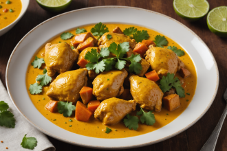 descubre cómo preparar un delicioso pollo al curry con coco, una receta fácil y llena de sabor exótico. perfecta para sorprender a tu familia con un plato cremoso y aromático.