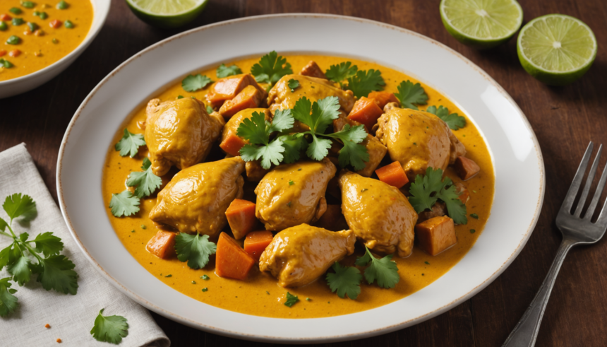descubre cómo preparar un delicioso pollo al curry con coco, una receta fácil y llena de sabor exótico. perfecta para sorprender a tu familia con un plato cremoso y aromático.
