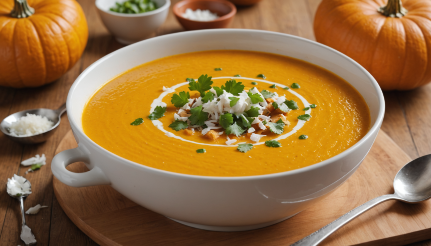 descubre cómo preparar una deliciosa sopa de calabaza y coco, una receta cremosa, saludable y llena de sabor exótico, perfecta para disfrutar en cualquier época del año. ¡sorprende a tu familia con este plato fácil y nutritivo!