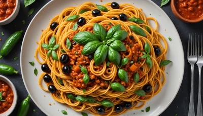 Spaghetti de Calabaza con Salsa Mediterránea