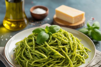 fideos de calabacita con pesto casero
