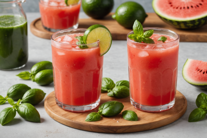 refrescante receta de agua fresca de sandía, pepino y albahaca, perfecta para los días calurosos. descubre cómo preparar esta bebida saludable, natural y llena de sabor.