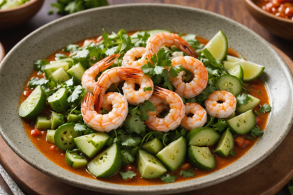 descubre cómo preparar un delicioso aguachile rojo de camarón, una receta tradicional mexicana con camarones frescos, chile rojo, limón y condimentos. ideal para sorprender en reuniones y disfrutar de sabores auténticos y refrescantes.