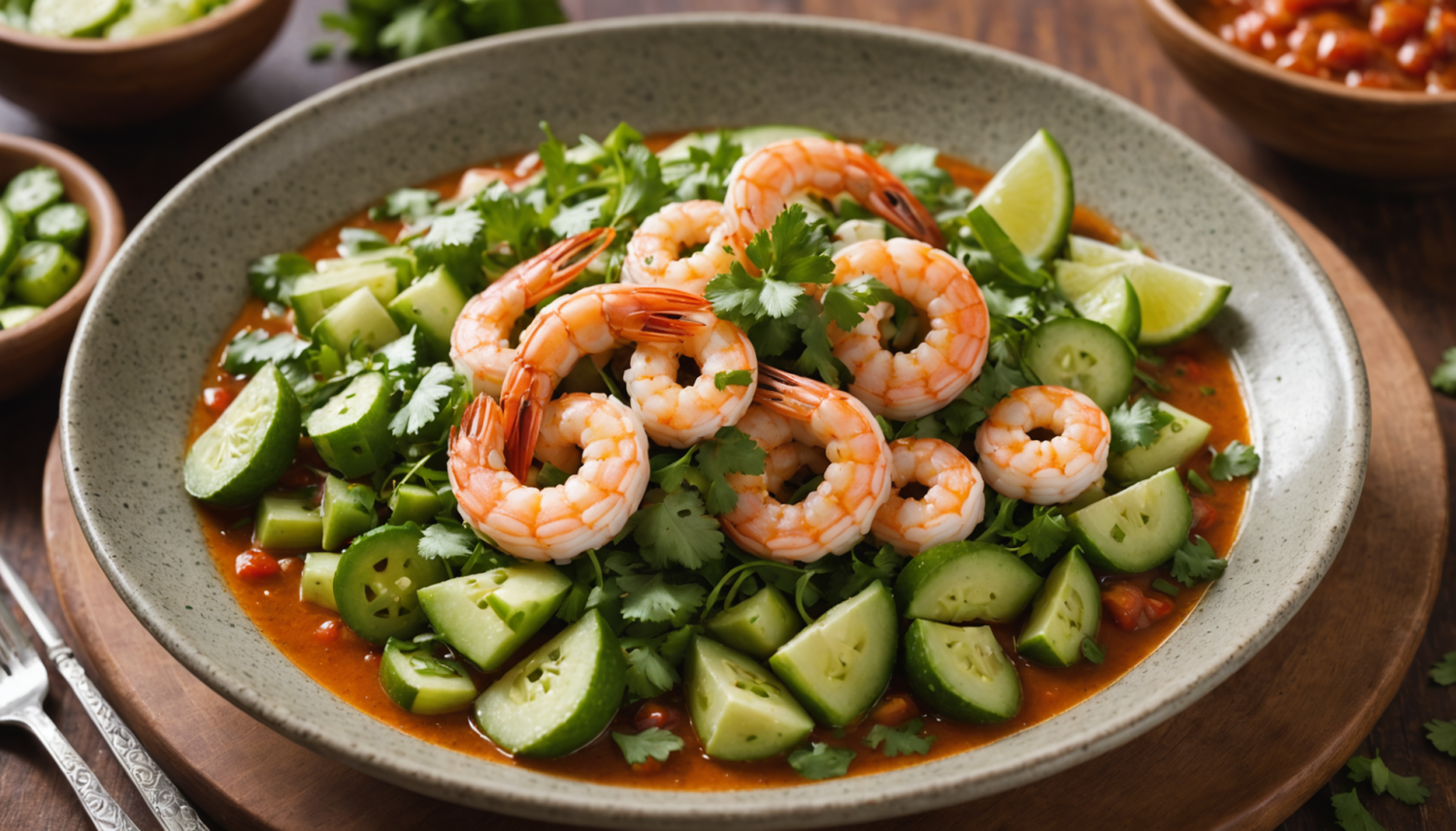 discover how to prepare a delicious red shrimp aguachile, a traditional Mexican recipe with fresh shrimp, red chili, lime, and seasonings. ideal for surprising at gatherings and enjoying authentic and refreshing flavors.