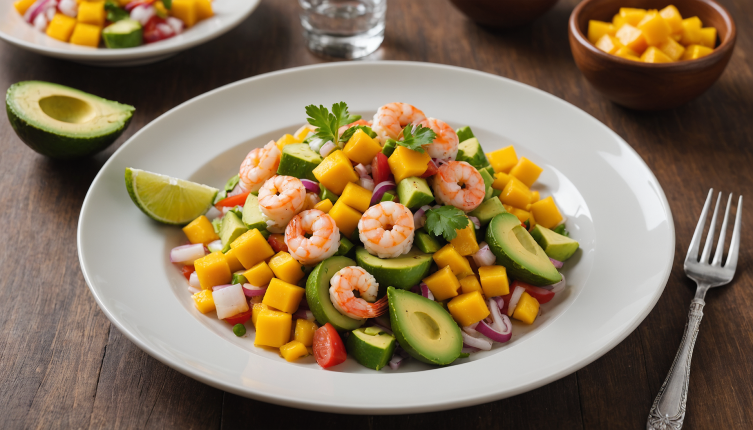 discover how to prepare a delicious shrimp and mango ceviche with avocado. a fresh, easy, and perfect recipe to surprise on any occasion. tropical flavor in every bite!