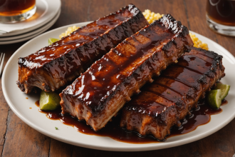 descubre cómo preparar deliciosas costillas bbq al horno con un irresistible glaseado de bourbon. una receta fácil y sabrosa, ideal para sorprender a tus invitados en cualquier ocasión.