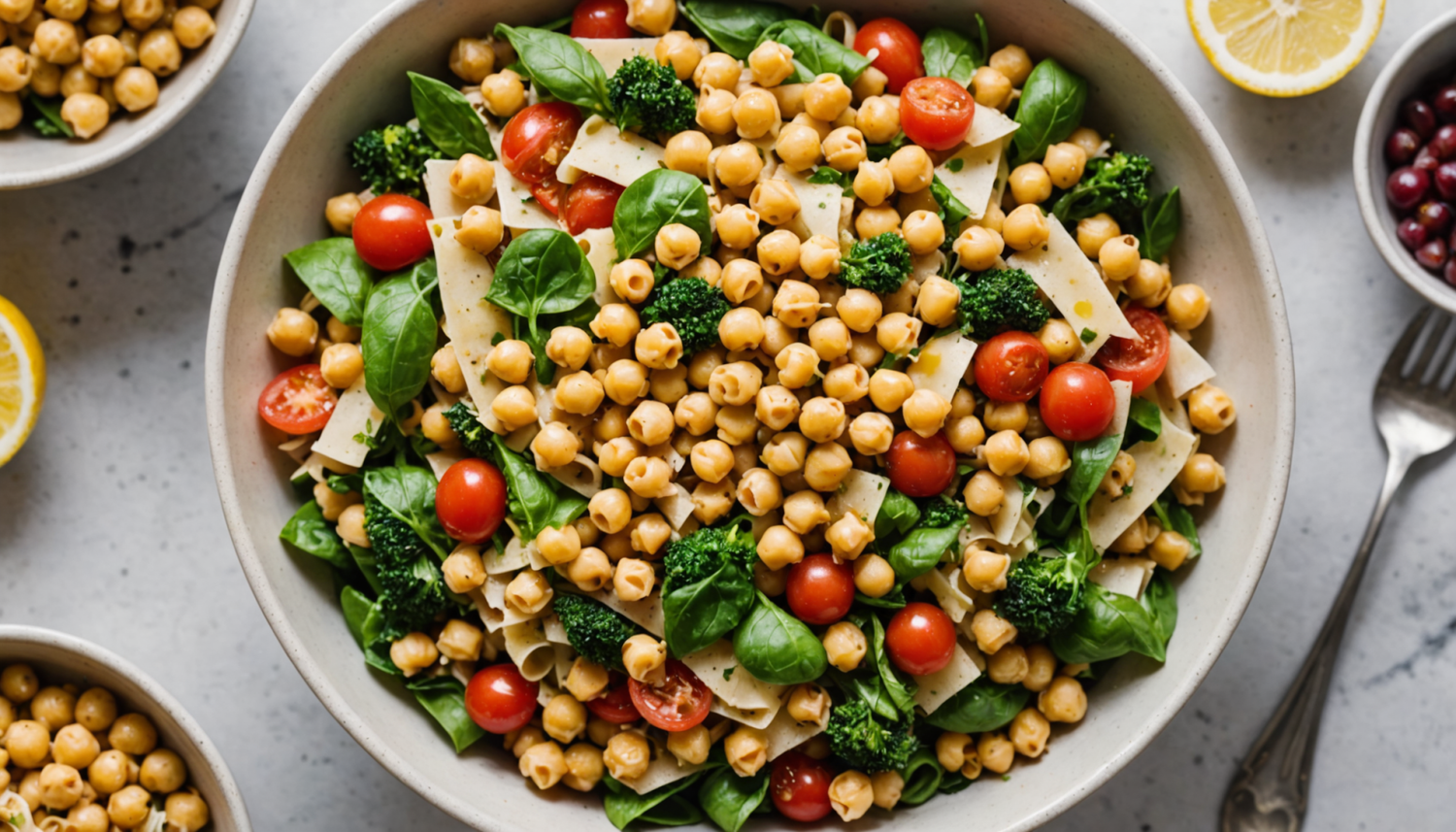 enjoy a delicious Mediterranean pasta salad with chickpeas and lemon vinaigrette, a fresh, healthy, and easy-to-prepare recipe, perfect for your light meals or as a vegetarian main course.