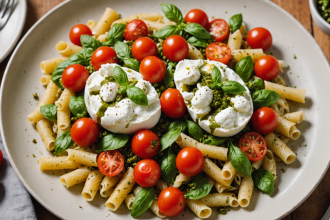 descubre cómo preparar una deliciosa ensalada de pasta con burrata cremosa, jitomates cherry frescos y un toque de pesto. un plato fácil, refrescante y perfecto para cualquier ocasión. ¡sorprende a todos con esta receta irresistible!
