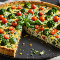 deléitate con esta frittata de brócoli, jitomate cherry y albahaca: una receta saludable, fácil de preparar y llena de sabor, perfecta para un desayuno o almuerzo ligero.