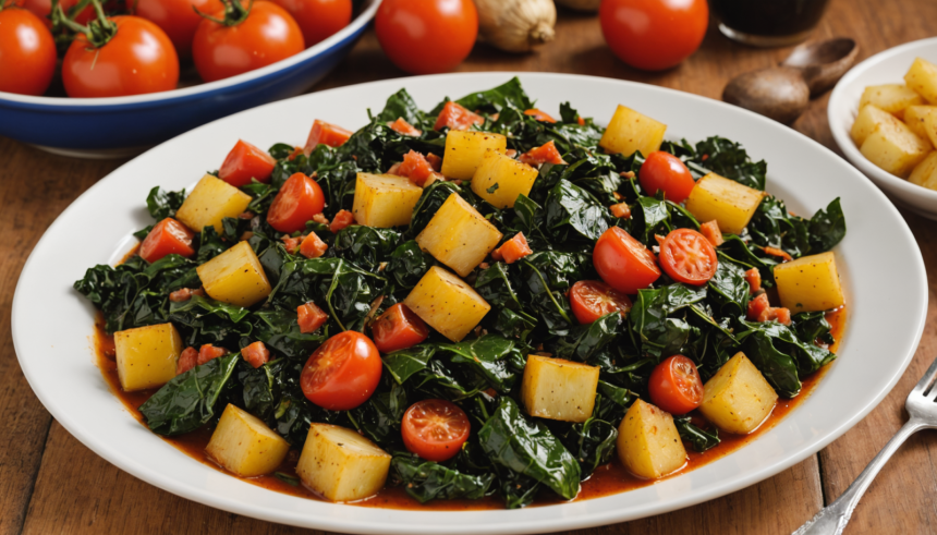 Guisado de Acelgas con Papa y Jitomate al Estilo de Abuela 1 descubre cómo preparar un delicioso guisado de acelgas con papa y jitomate al estilo de la abuela, una receta tradicional mexicana fácil y llena de sabor casero, perfecta para compartir en familia.