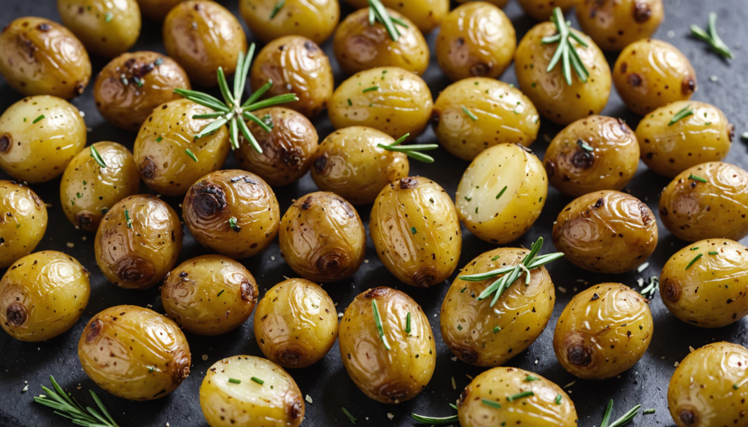enjoy some delicious oven-roasted cambray potatoes with rosemary and garlic, perfect as an easy and flavorful side dish for your meals. simple and aromatic recipe!
