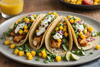 descubre cómo preparar deliciosos tacos de pescado con costra de parmesano, acompañados de una refrescante salsa de mango. una receta fácil y perfecta para sorprender en tus comidas.