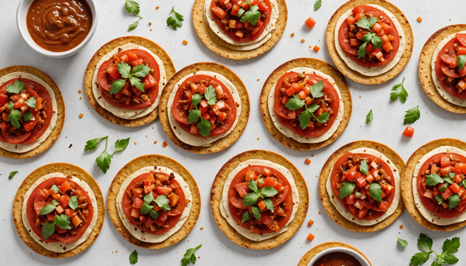 Tostadas de Hummus con Tomate Confitado 3 descubre cómo preparar unas deliciosas tostadas de hummus con tomate confitado. una receta fácil, saludable y perfecta para compartir en cualquier ocasión.