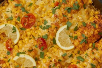 Esquites gratinados al horno en refractario