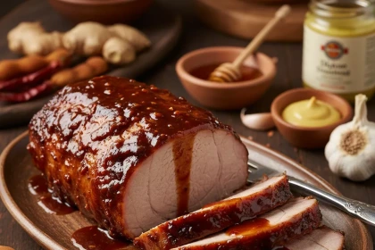 Lomo de cerdo con tamarindo y chile pasilla glaseado