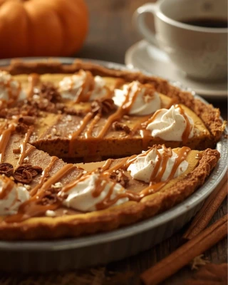 Pastel de calabaza de Castilla con cajeta y especias