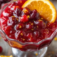 Salsa de arándanos con jamaica y naranja en compotera