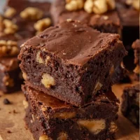 Imagen de Brownies fudge con nuez servida en plato