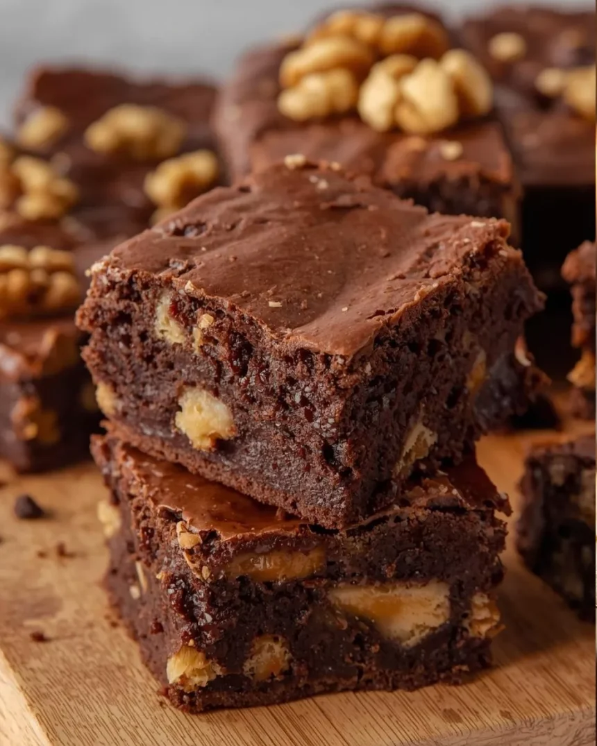 Imagen de Brownies fudge con nuez servida en plato