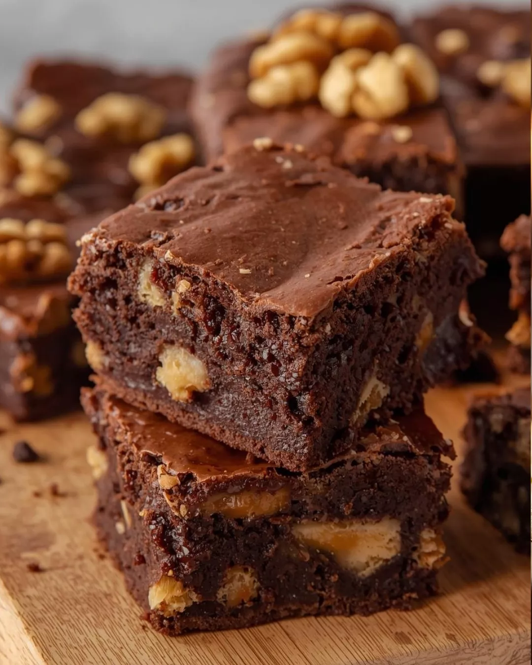 Image of Fudge Brownies with Walnuts served on a plate