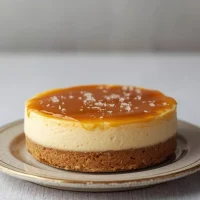 Imagen de Cheesecake de caramelo salado servida en plato