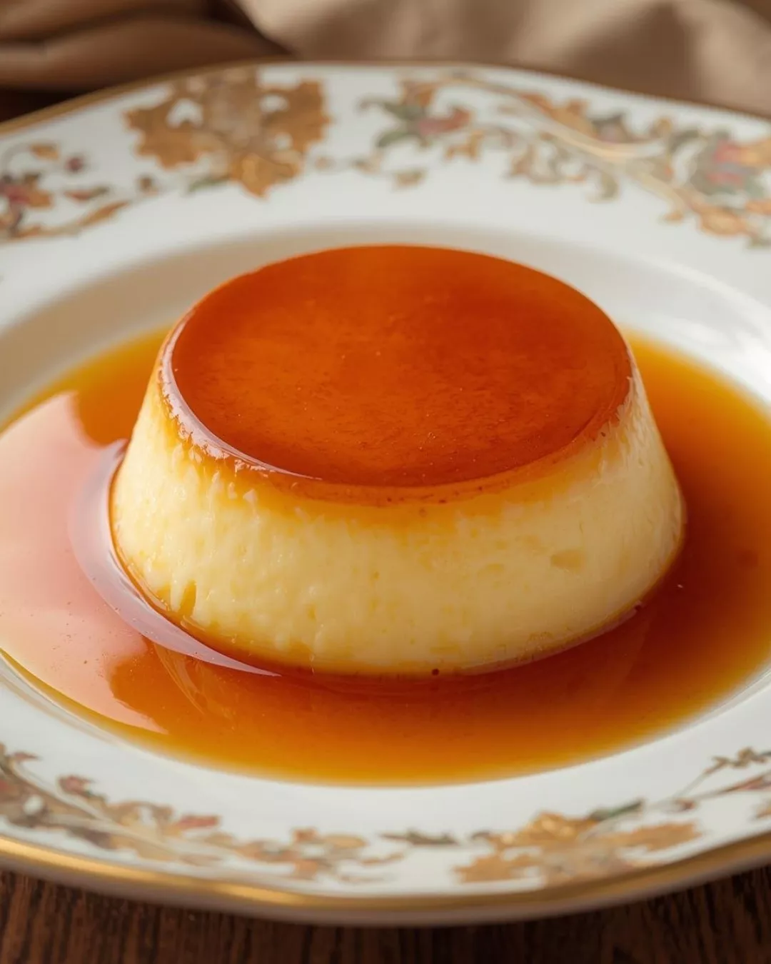 Image of Baked Cheese Flan served on a plate