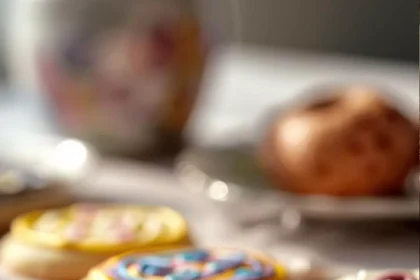 Imagen de Galletas de mantequilla decoradas servida en plato