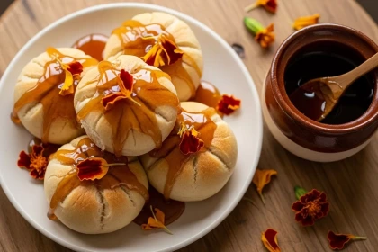 Mini Panecitos de Cempasúchil con Miel de Piloncillo