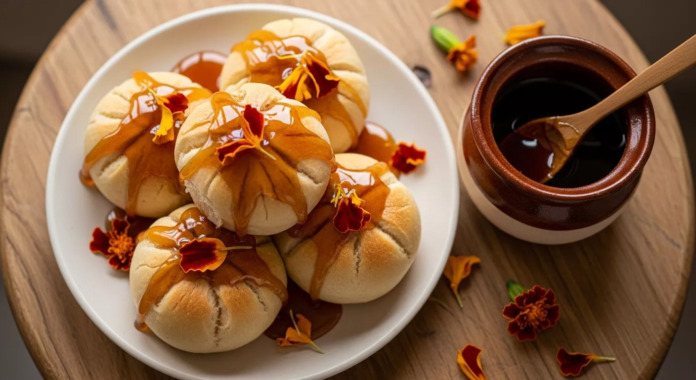 Mini Cempasuchil Buns with Piloncillo Honey 38f