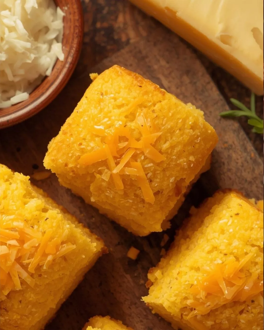 Image of Fluffy Corn Bread with Cheese served on a plate