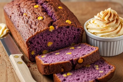 Pan de Elote Morado con Mantequilla de Canela