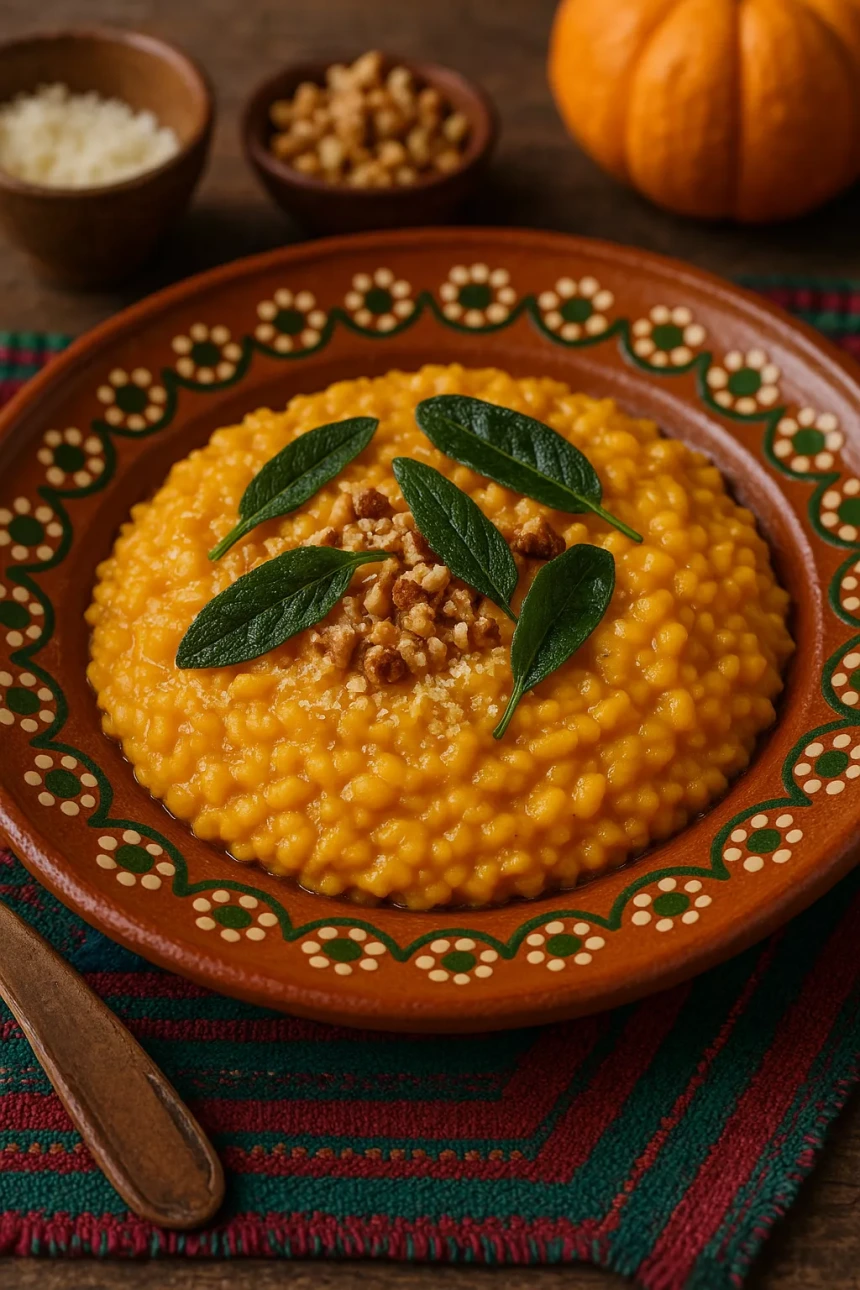 Risotto de Calabaza con Mantequilla de Salvia y Nuez