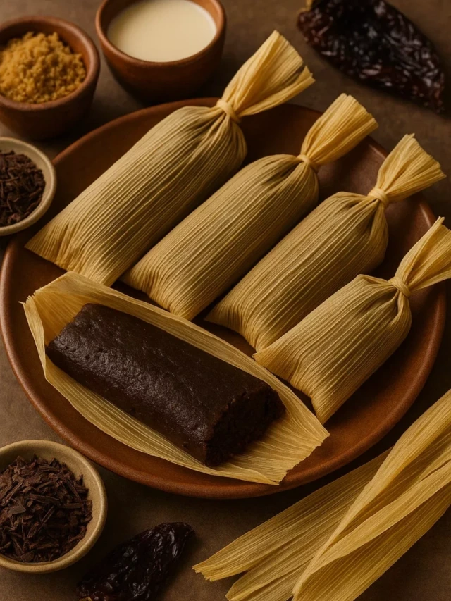 Tamalitos Negros de Chocolate y Chile Ancho