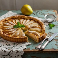 Tarta Rústica de Pera, Nuez y Caramelo Salado