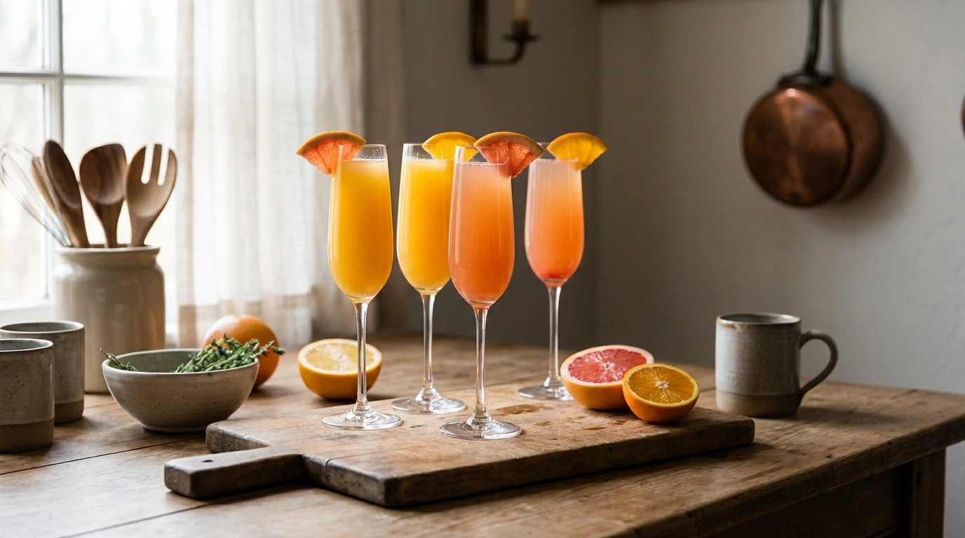 delicious grapefruit and orange mimosas, the perfect drink for your celebrations and special mornings.