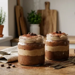 deliciosa mousse de chocolate y café, una combinación perfecta para los amantes del sabor intenso y cremoso. ideal para postres y momentos especiales.