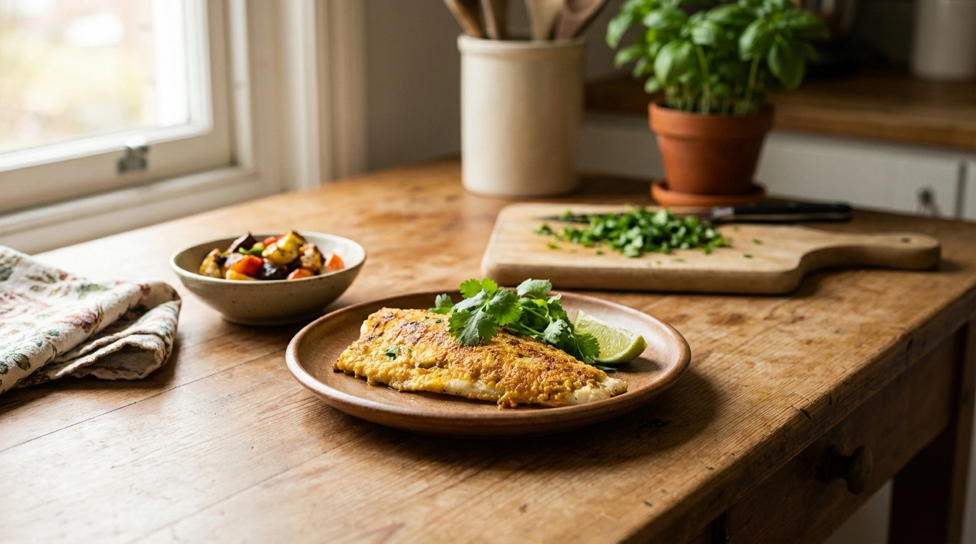 delicioso pescado cubierto con una crujiente costra de pepitas, una receta fácil y saludable que realza el sabor del mar con un toque tradicional.