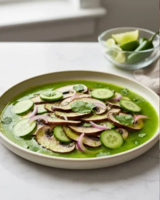 Aguachile de hongos portobello con chile serrano 2 Aguachile de hongos portobello con chile serrano