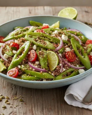 Ensalada de nopalitos con quinoa roja