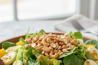 Ensalada de palmitos y mango con aderezo de maracuyá