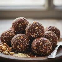 Bolitas de trufa de chocolate cubiertas de amaranto