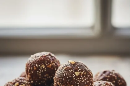 Bolitas de trufa de chocolate cubiertas de amaranto