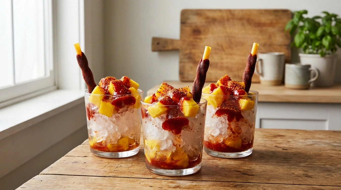 Mangonadas Gourmet con Chamoy Artesanal 34 disfruta de nuestras mangonadas gourmet hechas con chamoy artesanal, una deliciosa combinación de sabores frescos y auténticos para refrescar tu paladar.