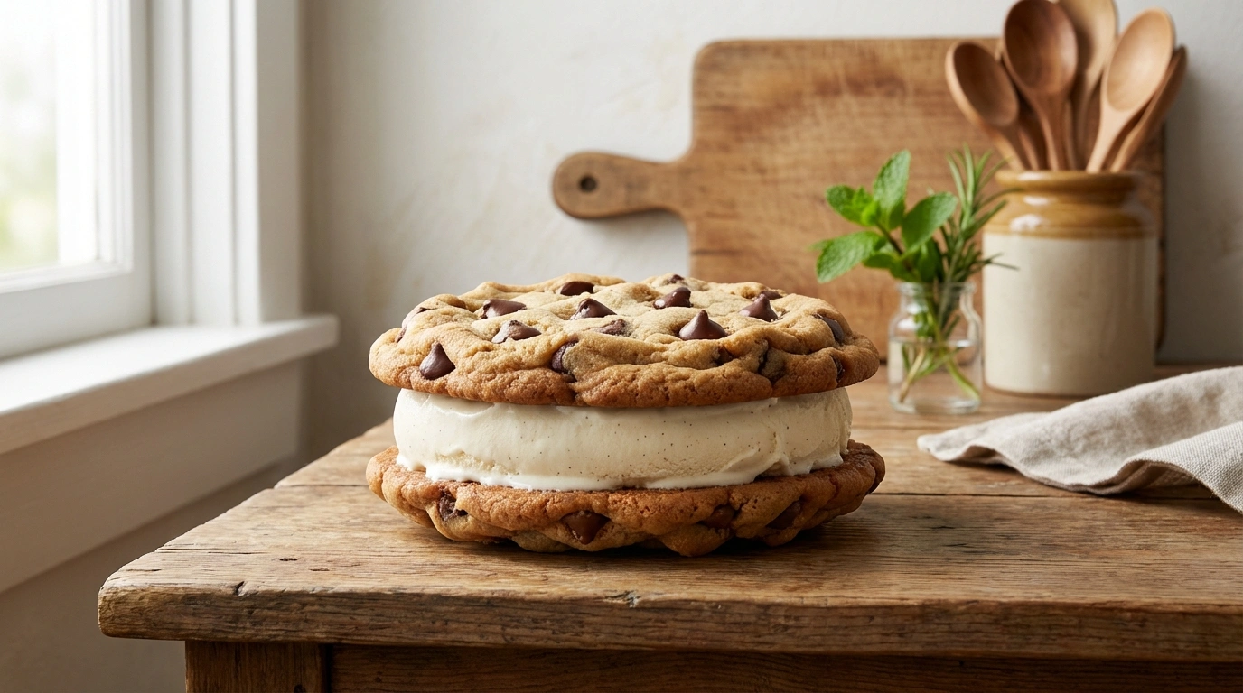 Sándwich Helado de Galleta con Relleno Cremoso 30 disfruta del delicioso sándwich helado de galleta con relleno cremoso, una combinación perfecta de galletas crujientes y helado suave que te refrescará en cualquier momento.